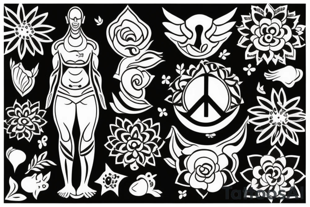 yoga pose symbolising peace and enlightenment tattoo idea