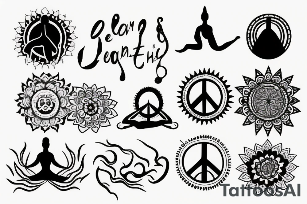 yoga peace and enlightenment tattoo idea