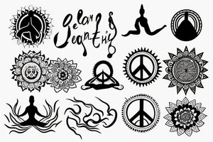 yoga peace and enlightenment tattoo idea