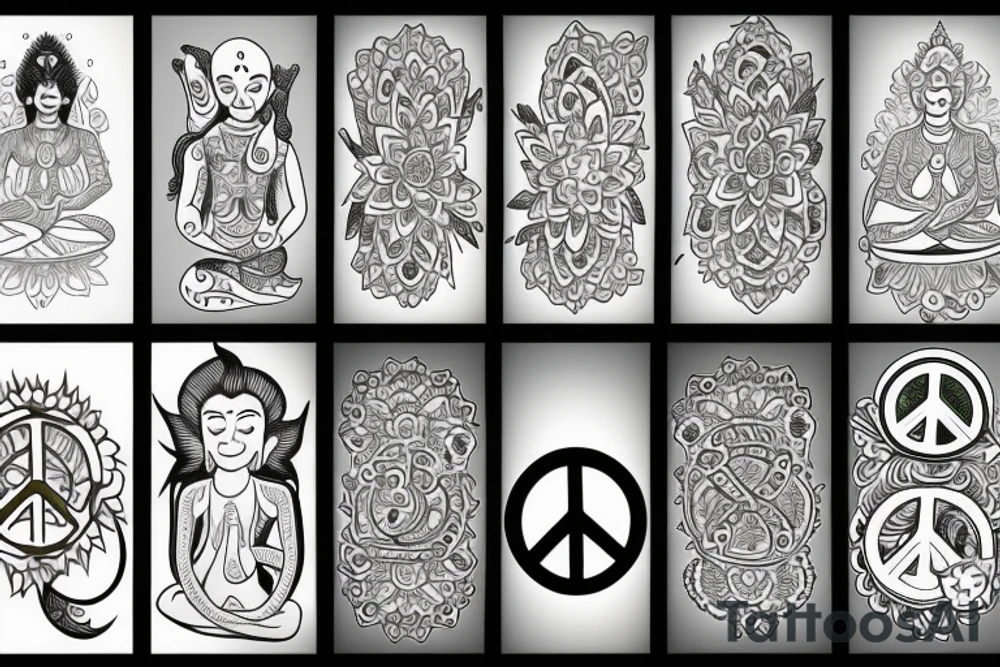 yoga peace and enlightenment tattoo idea