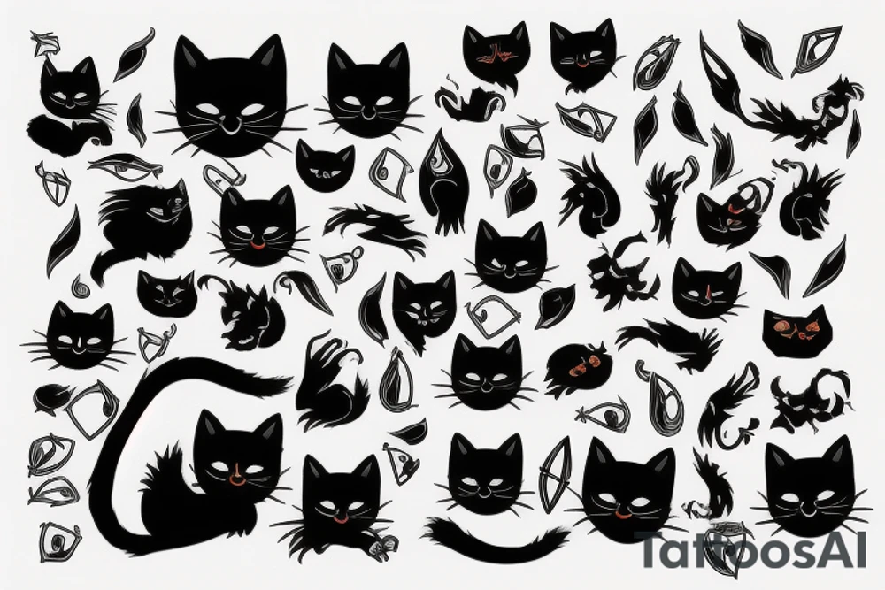 Black cat tattoo idea