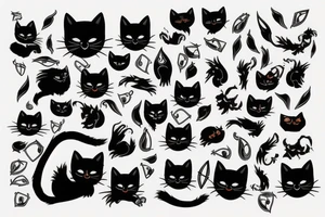 Black cat tattoo idea