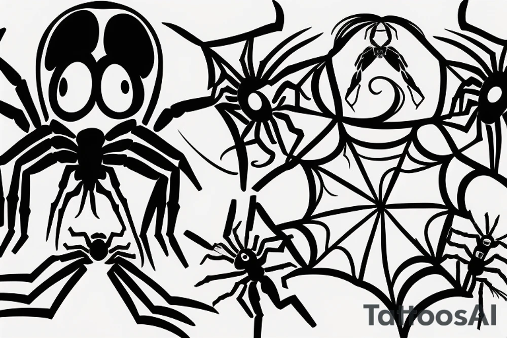 Spider with mirror tattoo idea