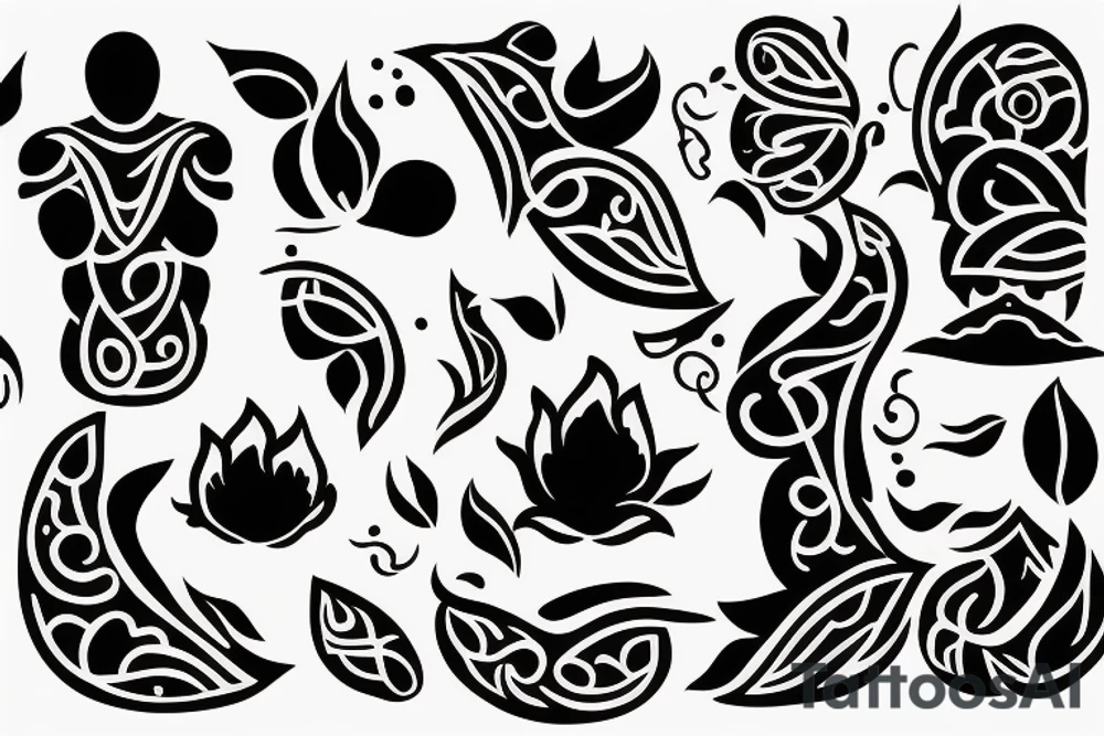 unalome yoga tattoo idea