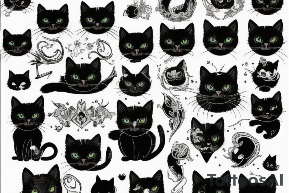 black cat tattoo idea