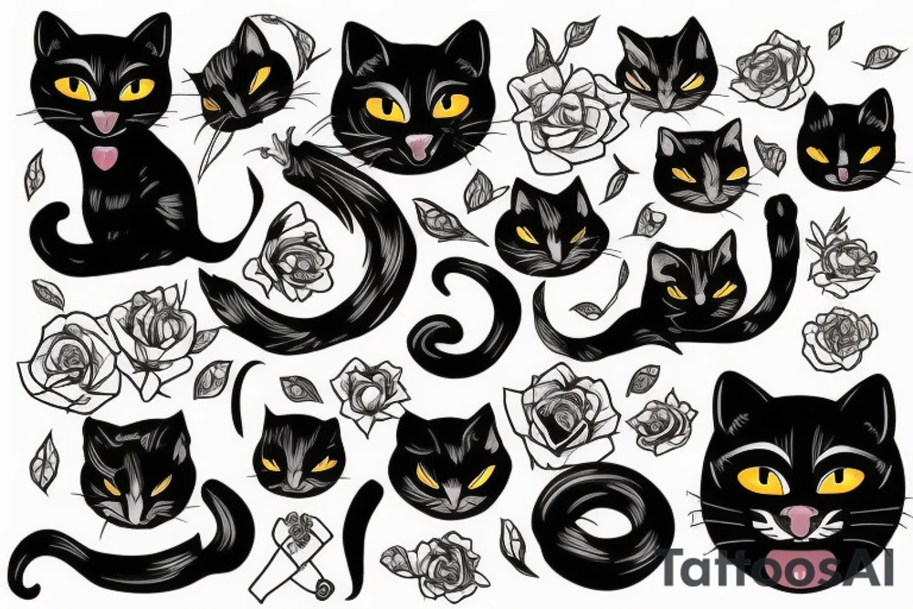 black cat tattoo idea