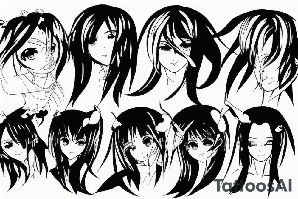 Smooth lines turning into anime tattoo idea