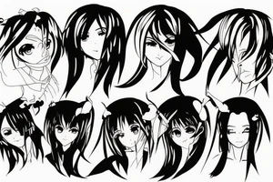 Smooth lines turning into anime tattoo idea