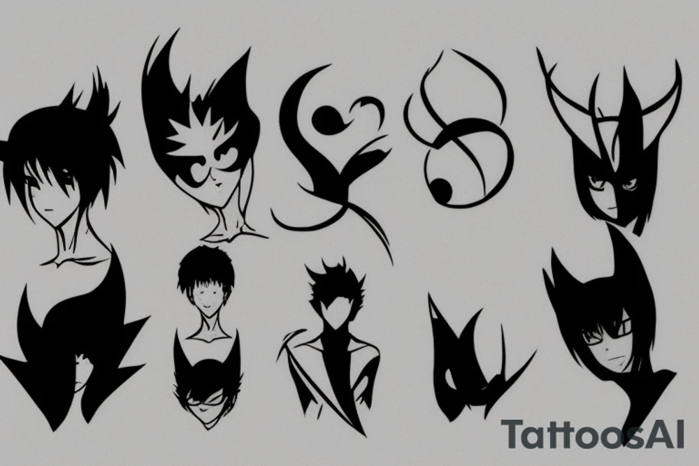 Smooth lines turning into anime tattoo idea