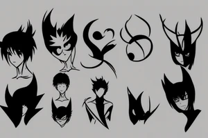 Smooth lines turning into anime tattoo idea