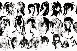Smooth lines turning into anime tattoo idea
