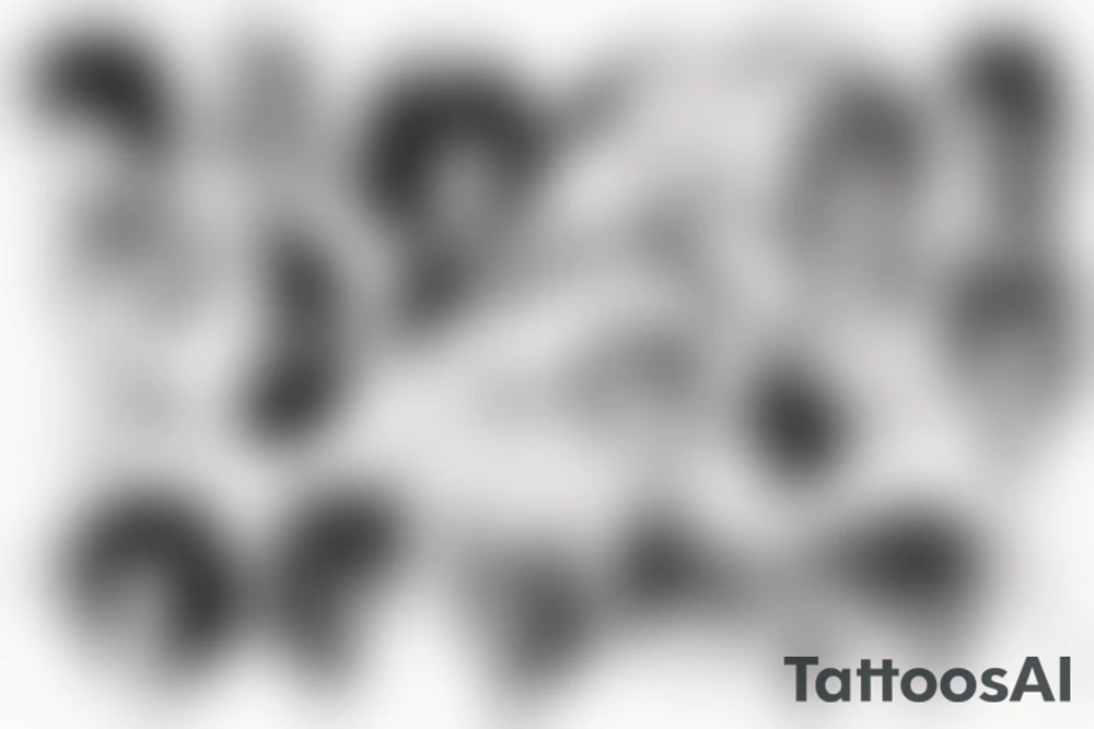 Smooth lines turning into anime tattoo idea