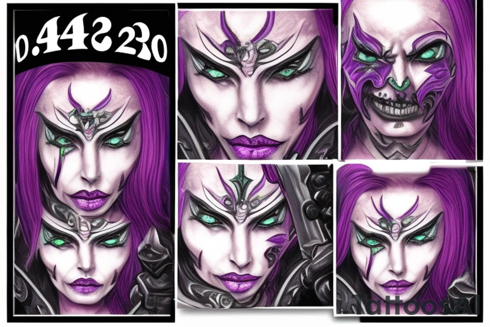 Warhammer 40000 Slaanesh emblem with daemonette face inside tattoo idea