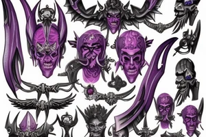 Warhammer 40000 Slaanesh emblem with daemonette face inside tattoo idea