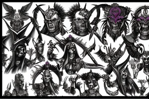 Warhammer 40000 Slaanesh emblem with daemonette face inside tattoo idea