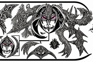 Warhammer 40000 Slaanesh emblem with daemonette face inside tattoo idea