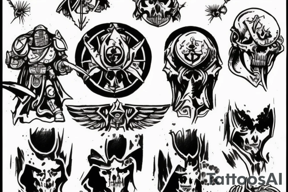 Warhammer 40000 Emperor's Children emblem tattoo idea
