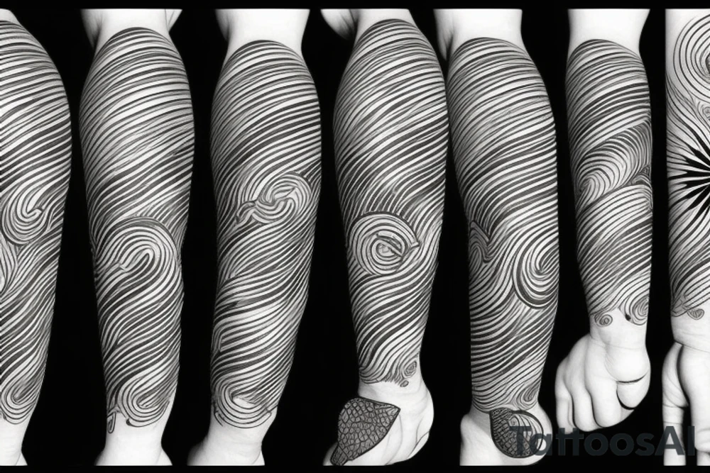 Aggressive waves tattoo idea