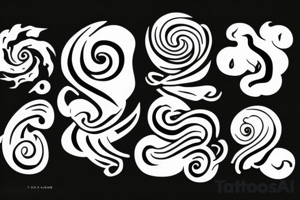 Aggressive waves tattoo idea