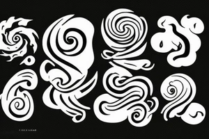 Aggressive waves tattoo idea