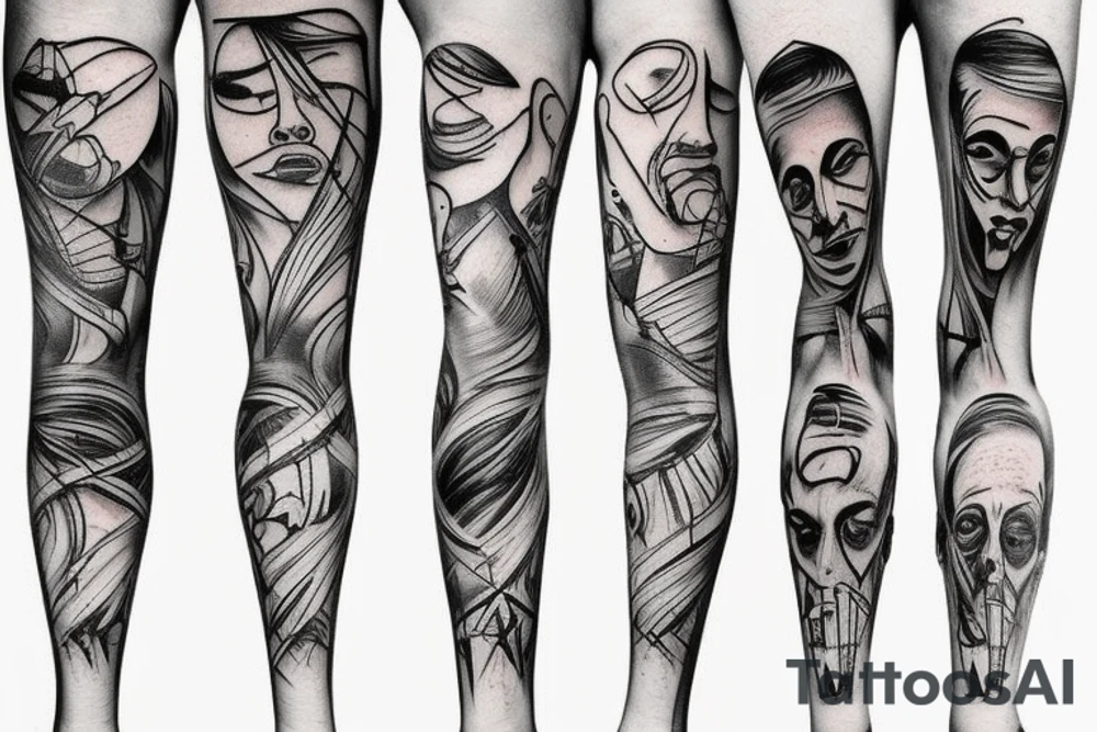 A suffering man with cuts on his knees tattoo idea