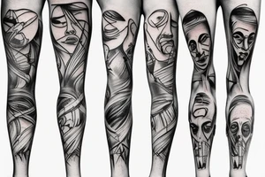 A suffering man with cuts on his knees tattoo idea