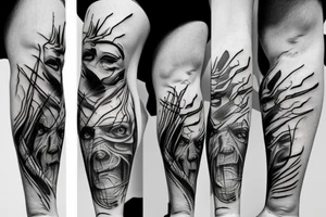 A suffering man with cuts on his knees tattoo idea