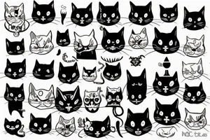 Angry cat in Gothic style tattoo idea