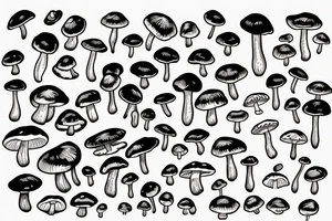 mushrooms grow from the head tattoo idea