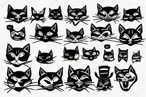 Angry cat in Gothic style tattoo idea