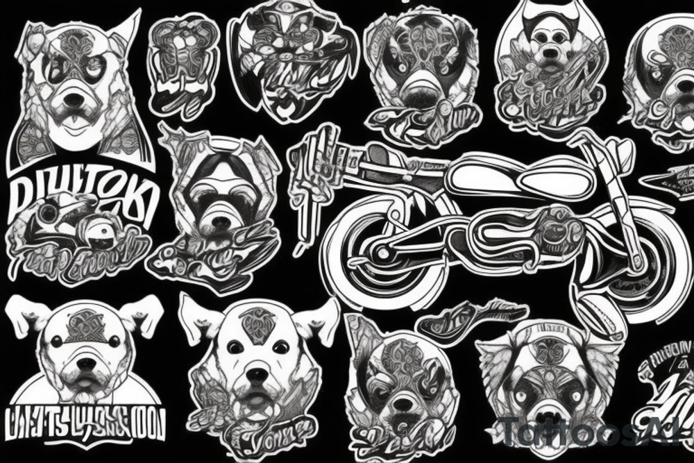 mutt motorbike tattoo idea