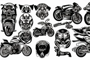 mutt motorbike tattoo idea