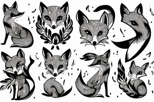 dance fox tattoo idea
