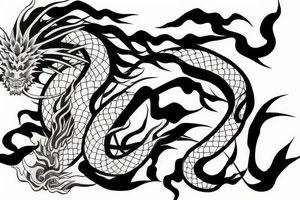 Japanese dragon from anime with a girl tattoo idea