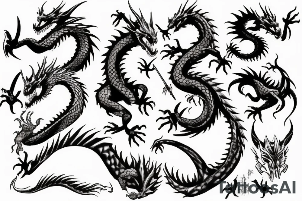 dragon anime tattoo idea