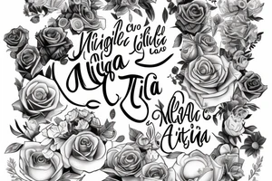 text with 2 names: "Miguel" and "Alicia" tattoo idea