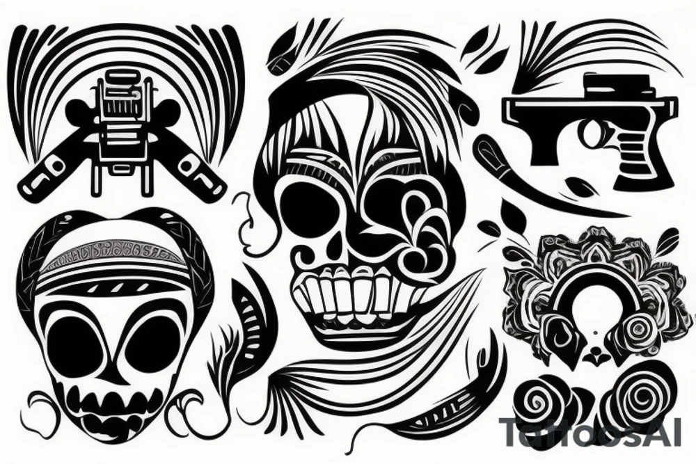 woman with gun tattoo idea