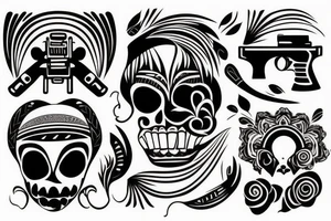 woman with gun tattoo idea