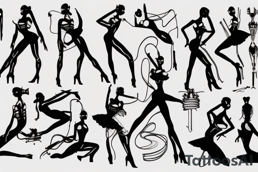 Roboballerina in a pose permeated with deep sex tattoo idea