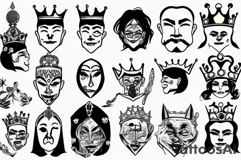 King sad face tattoo idea