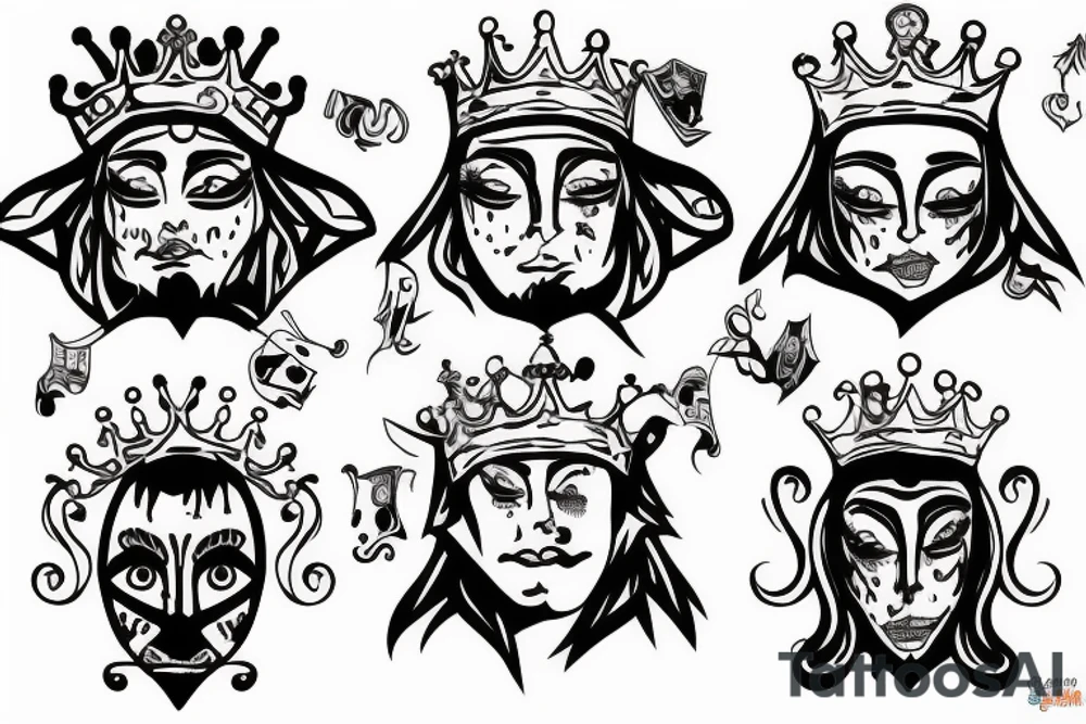 King sad face tattoo idea