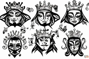 King sad face tattoo idea