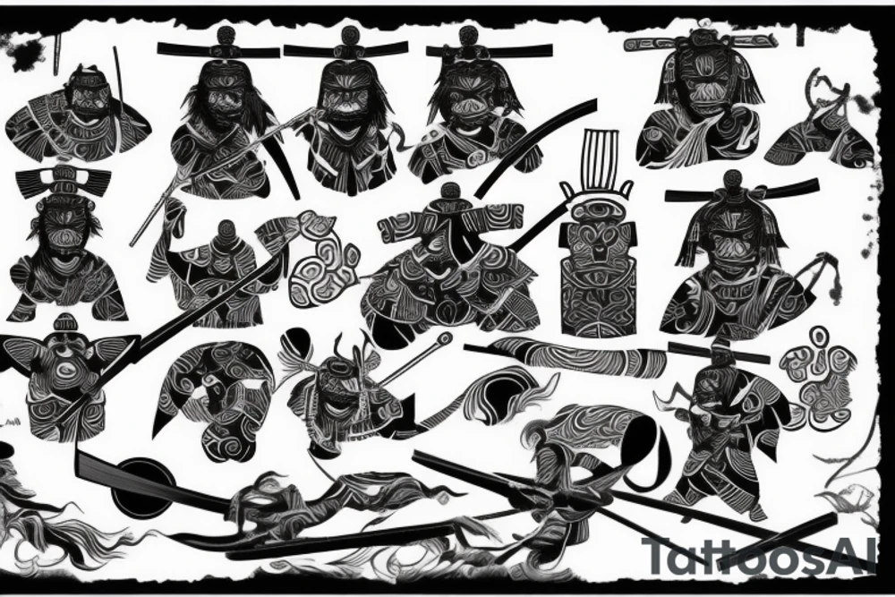 Ancient samurai tattoo idea