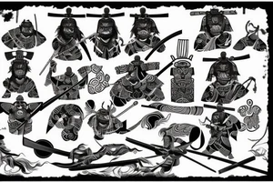 Ancient samurai tattoo idea