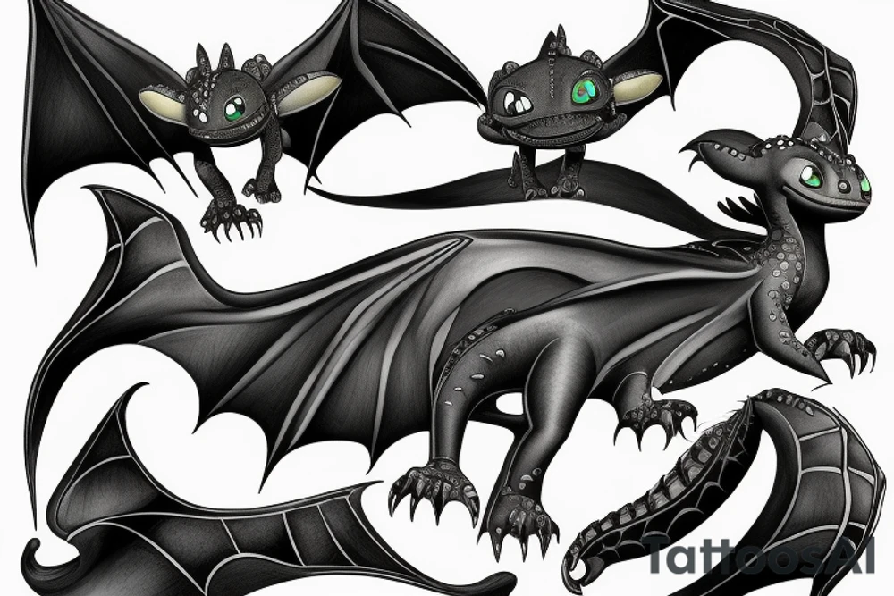 how to train your dragon toothless back tattoo tattoo idea
