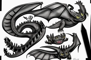 how to train your dragon toothless back tattoo tattoo idea