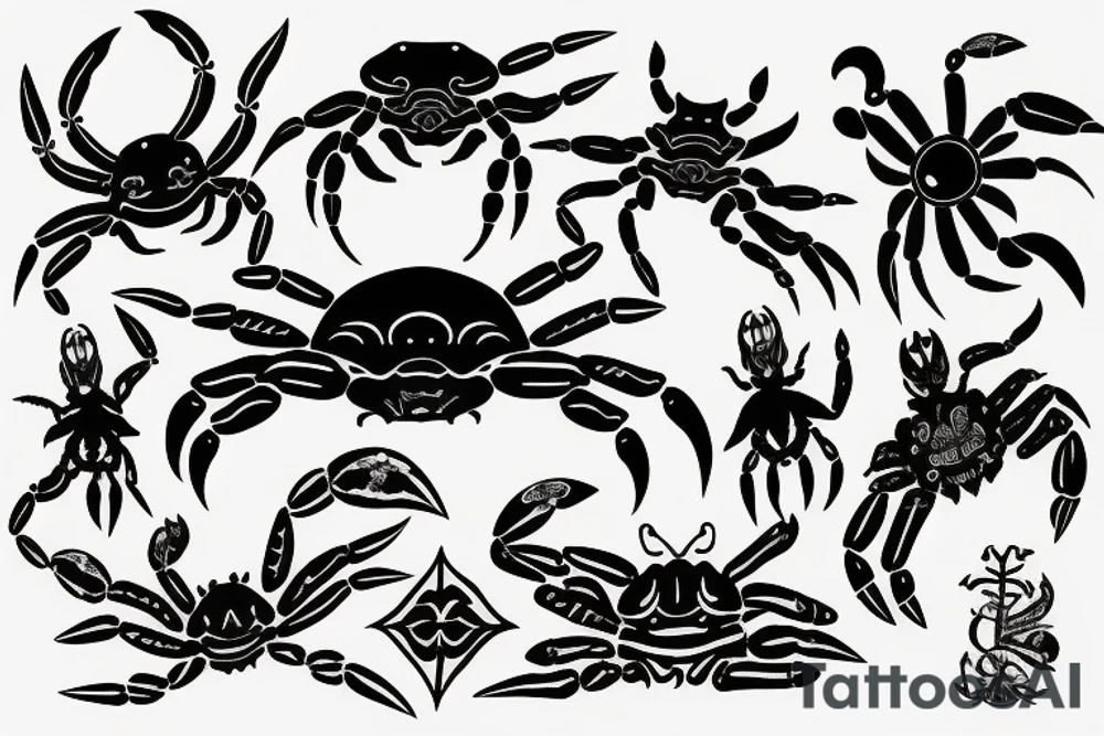 crab zodiac tattoo idea