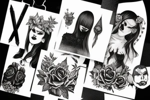 Gothic people in a gloomy style tattoo idea