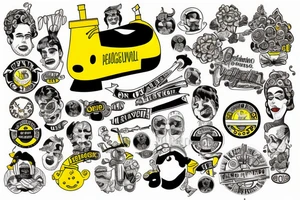 Yellow Submarine in a circle shave tattoo idea