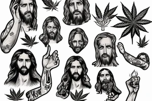Jesus smoking marijuana tattoo idea